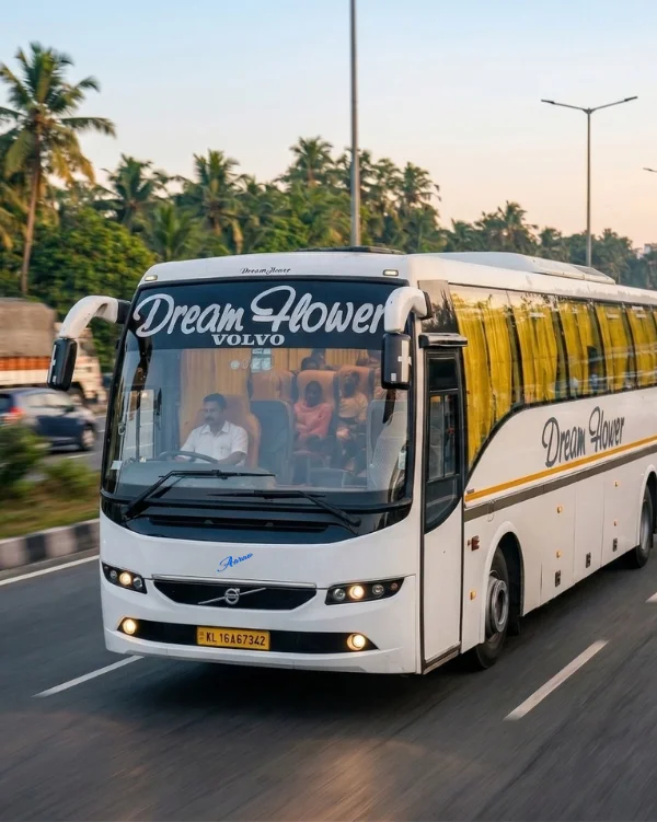 Luxury bus for rent in Kerala - Dream Flower Travels